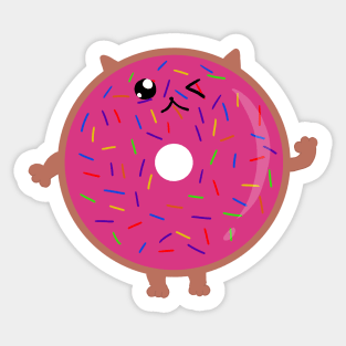 Strawberry Donut Cat Sticker